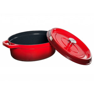 Grandfeu 5.6 Litre Oval Casserole Pot with Lid - Red | OVALRED