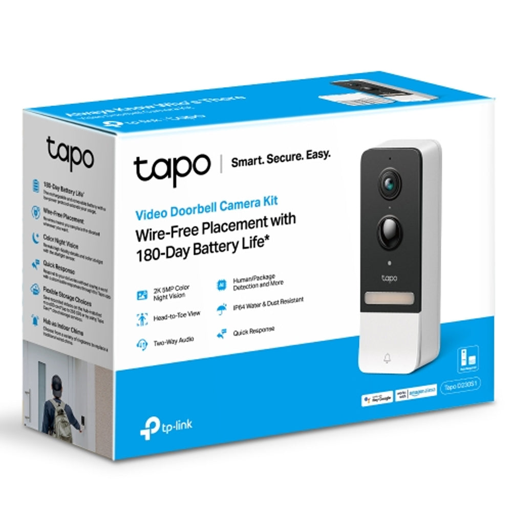 TP-Link Tapo Smart Battery Video Doorbell Camera Kit | TAPOD230S1