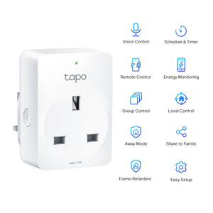 TP-Link Mini Smart Wi-Fi Socket Plug with Energy Monitoring 2 Pack | TAPOP1102PACK