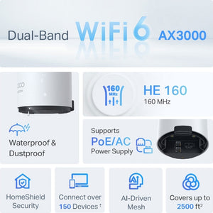 TP-Link AX3000 Outdoor/Indoor Mesh WiFi 6 Unit | DECOX50OUTDOOR