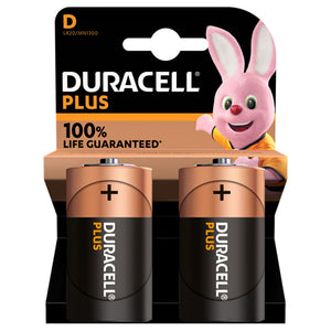 Duracell Plus Alkaline D Batteries - Pack of 2 | 1835-36