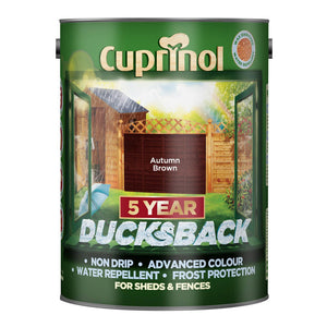 Cuprinol Ducksback Shed & Fence Paint 5 Litre - Autumn Brown | 5092442