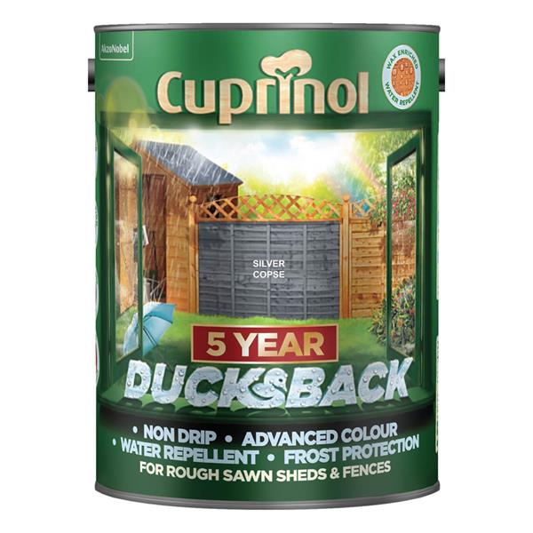 Cuprinol Ducksback Shed & Fence Paint 5 Litre - Silver Copse | 5095343