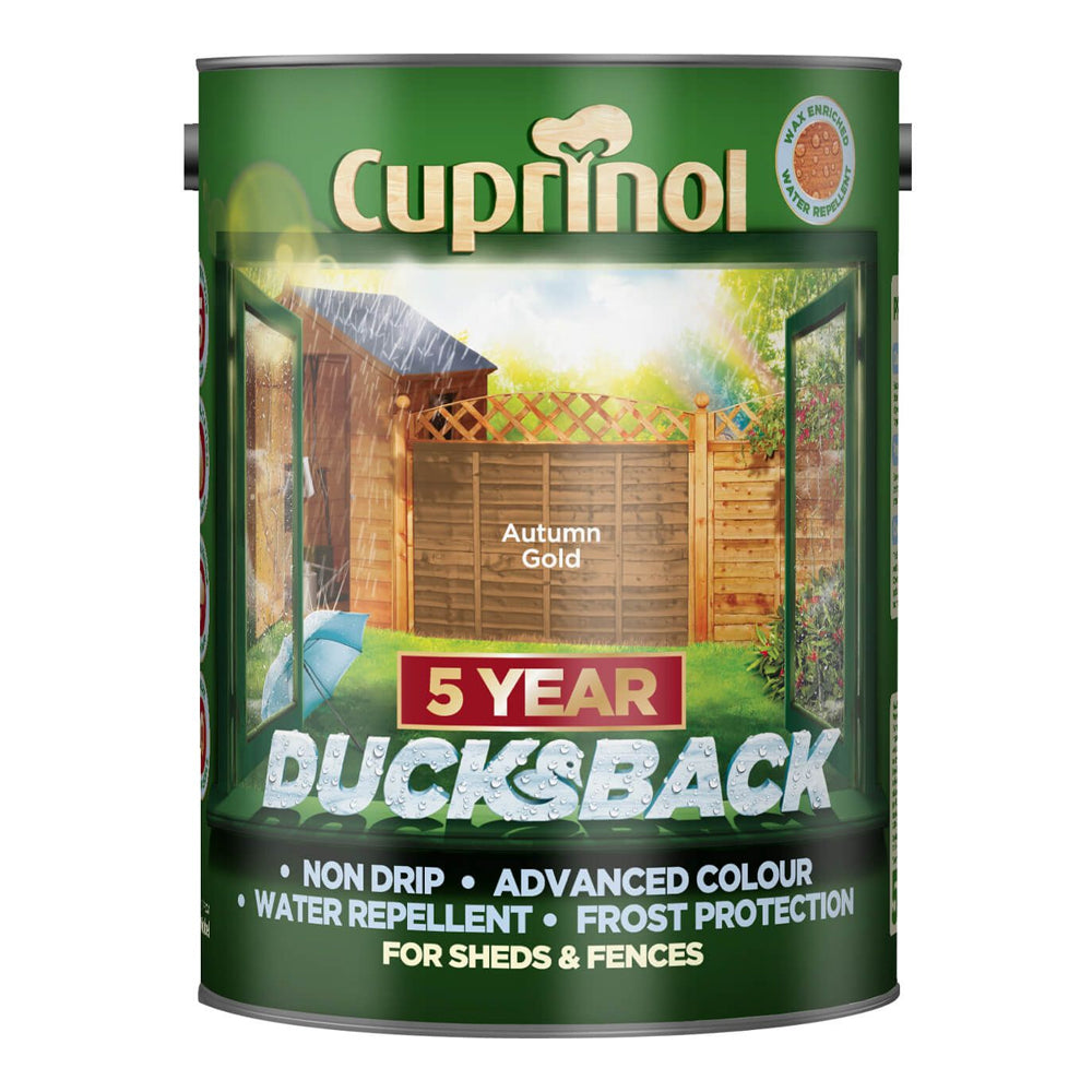 Cuprinol Ducksback Shed & Fence Paint 5 Litre - Autumn Gold | 5111363