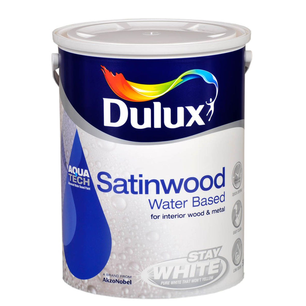 Dulux Water Based Satinwood 5 Litre - Brilliant White | 5175749