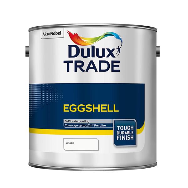 Dulux Trade 2.5 Litre Eggshell - Brillant White | 5183327