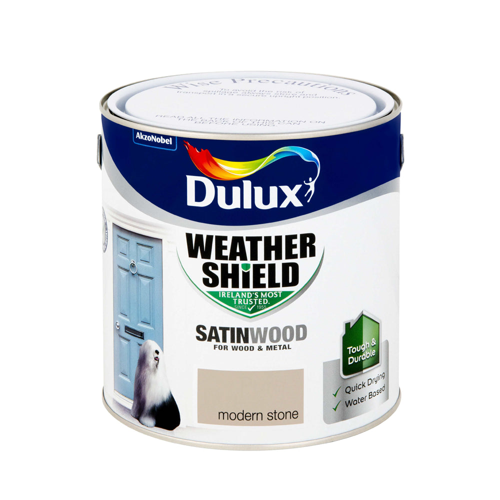 Dulux 2.5 Litre Weathershield Exterior Satinwood - Modern Stone | 5197714