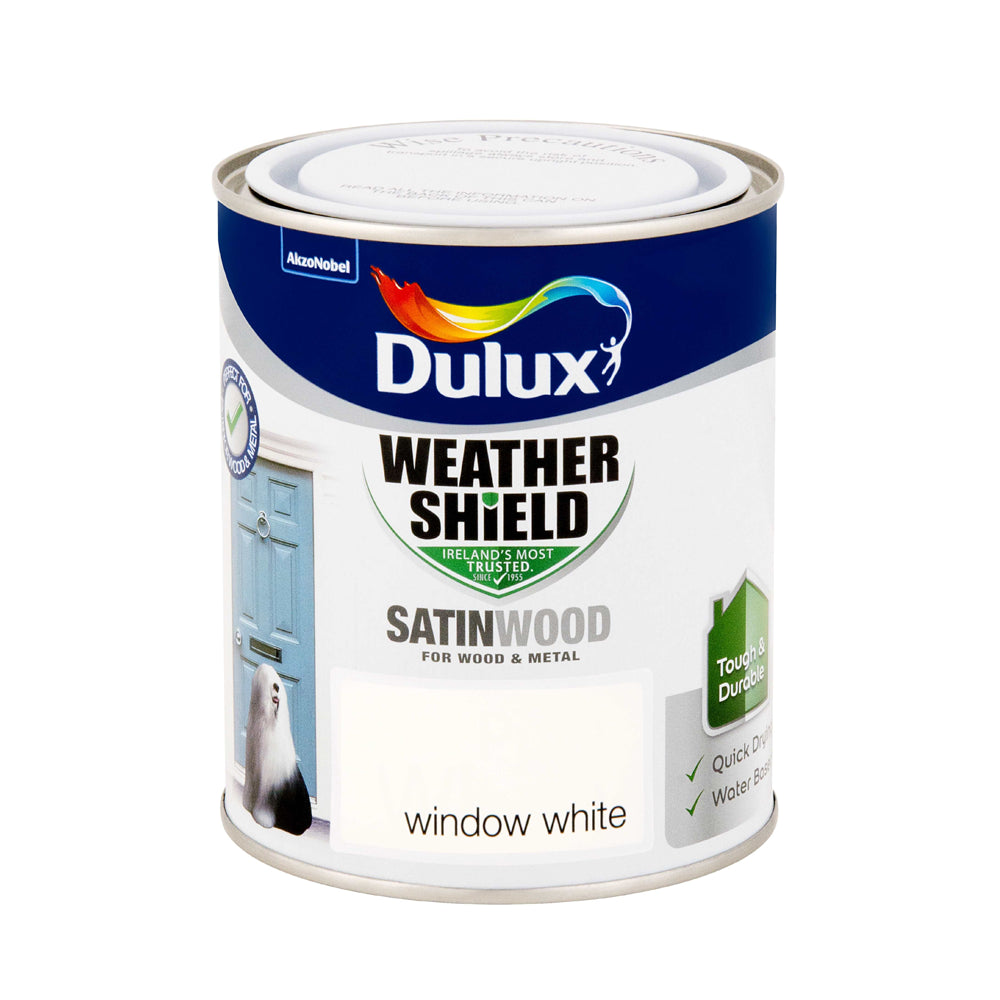 Dulux 750ml Weathershield Exterior Satinwood - Window White | 5270109