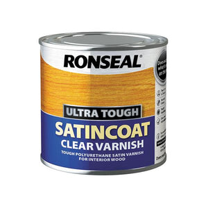Ronseal 250ml Ultra Tough Satincoat Varnish - Clear Satin | 09009