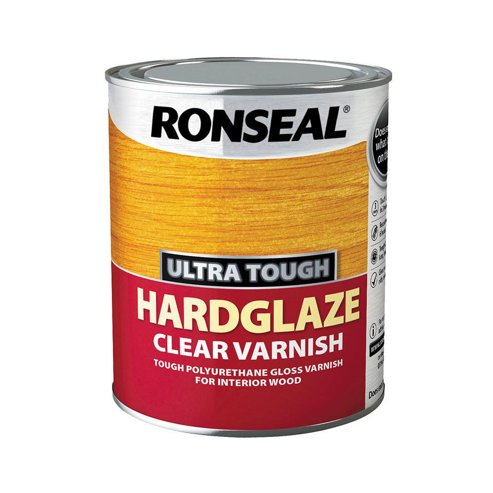 Ronseal 750ml Ultra Tough Hardglaze Varnish - Clear Gloss | 09054
