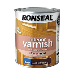 Ronseal 750ml Quick Drying Satin Varnish - Mahogany | 36840