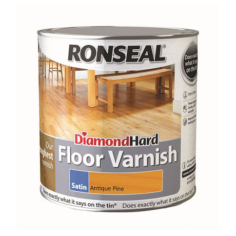 Ronseal 2.5 Litre Diamond Hard Satin Floor Varnish - Antique Pine | 33429