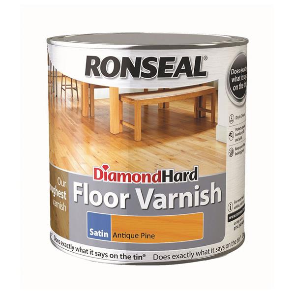 Ronseal 2.5 Litre Diamond Hard Satin Floor Varnish - Antique Pine | 33429