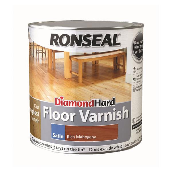 Ronseal 2.5 Litre Diamond Hard Satin Floor Varnish - Rich Mahogany | 33431
