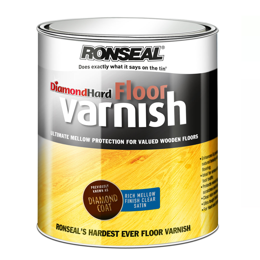 Ronseal 5 Litre Diamond Hard Floor Varnish - Rich Mellow Clear Satin | 36524