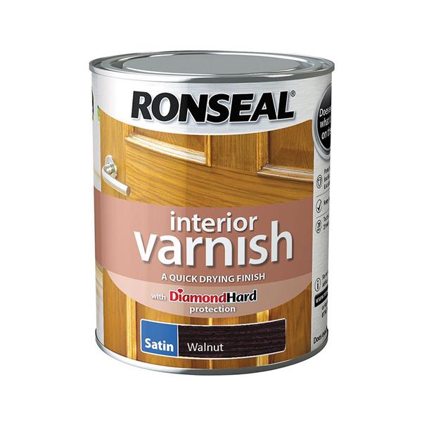 Ronseal 750ml Quick Drying Satin Varnish - Walnut | 36841