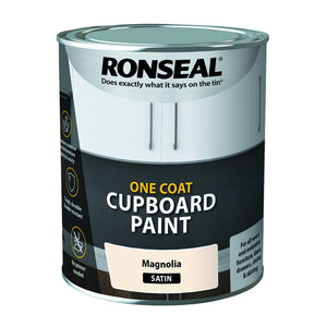 Ronseal Water Based One Coat Cupboard Paint 750ml - Magnolia Satin | 39372