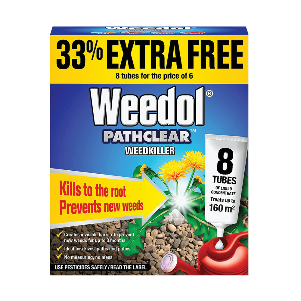 Weedol Pathclear Concentrate Weedkiller 6 Tubes Plus 2 FREE