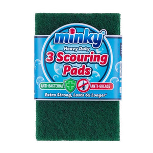 Minky Anti Bacterial Heavy Duty Wash Pads Sponge 3 Pack | MNK320347