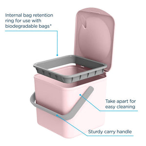 Minky Food Waste Caddy (Compost Bin) - Pink | MNK323874