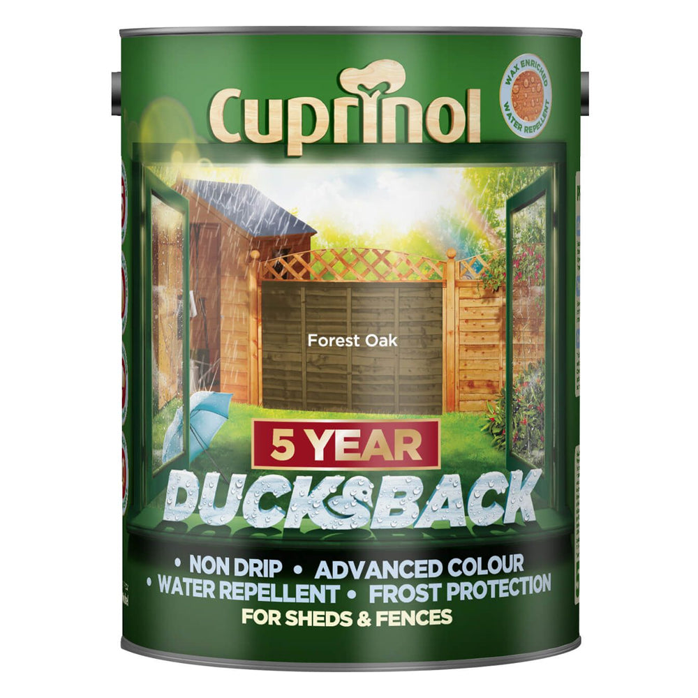 Cuprinol Ducksback Shed & Fence Paint 5 Litre - Forest Oak | 5092434