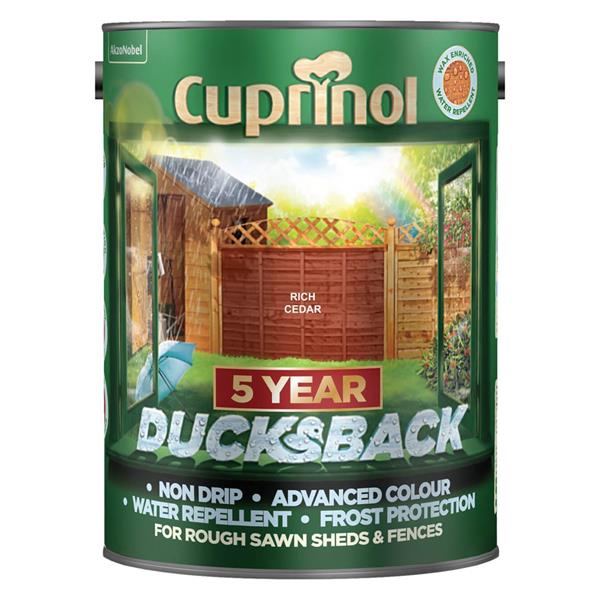 Cuprinol Ducksback Shed & Fence Paint 5 Litre - Ruch Cedar | 5092436