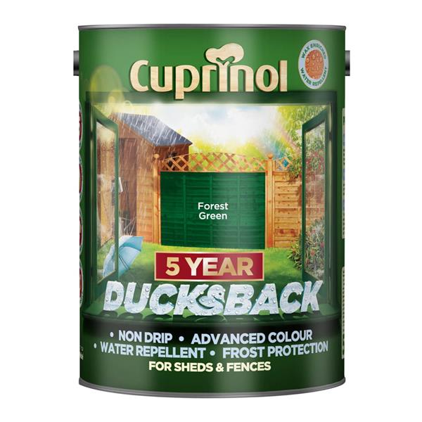 Cuprinol Ducksback Shed & Fence Paint 5 Litre - Forest Green | 5092438
