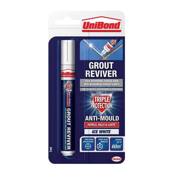 Unibond Triple Proctect Grout Reviver Wall Pen 7ml Ice White