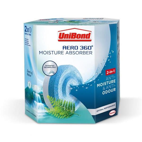 Unibond Aero 360 Moisture Absorber Refill 2 Pack - Waterfall Freshness