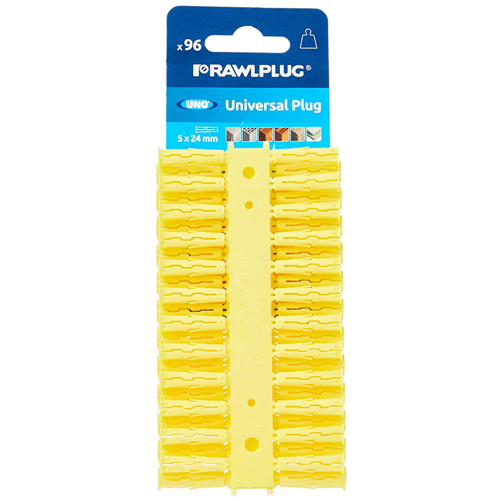 Rawlplug Yellow Plastic Wall Plugs 5mm Card of 96 | APP8500