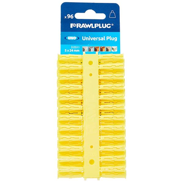 Rawlplug Yellow Plastic Wall Plugs 5mm Card of 96 | APP8500