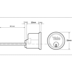 Yale Brass Plated Metal Single Rim Cylinder Door Lock |