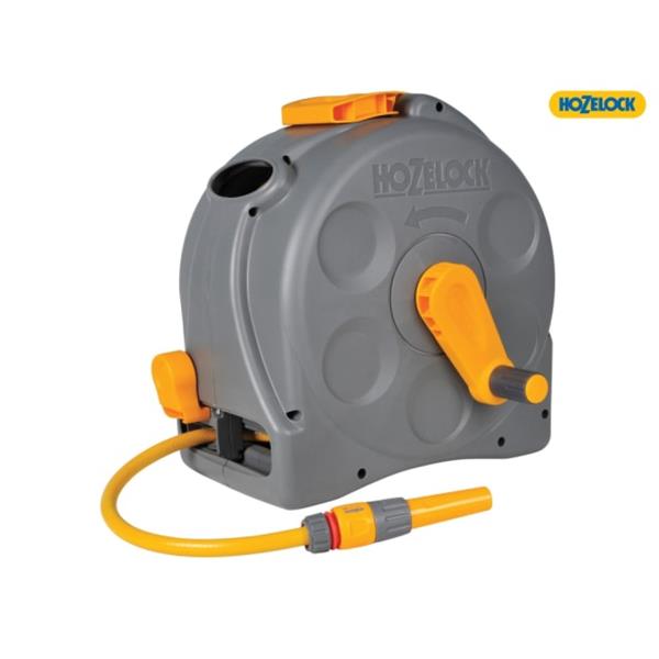 Hozelock 25 Metre 2-in-1 Compact Hose Reel + 25m of Starter Hose | HOZ2415