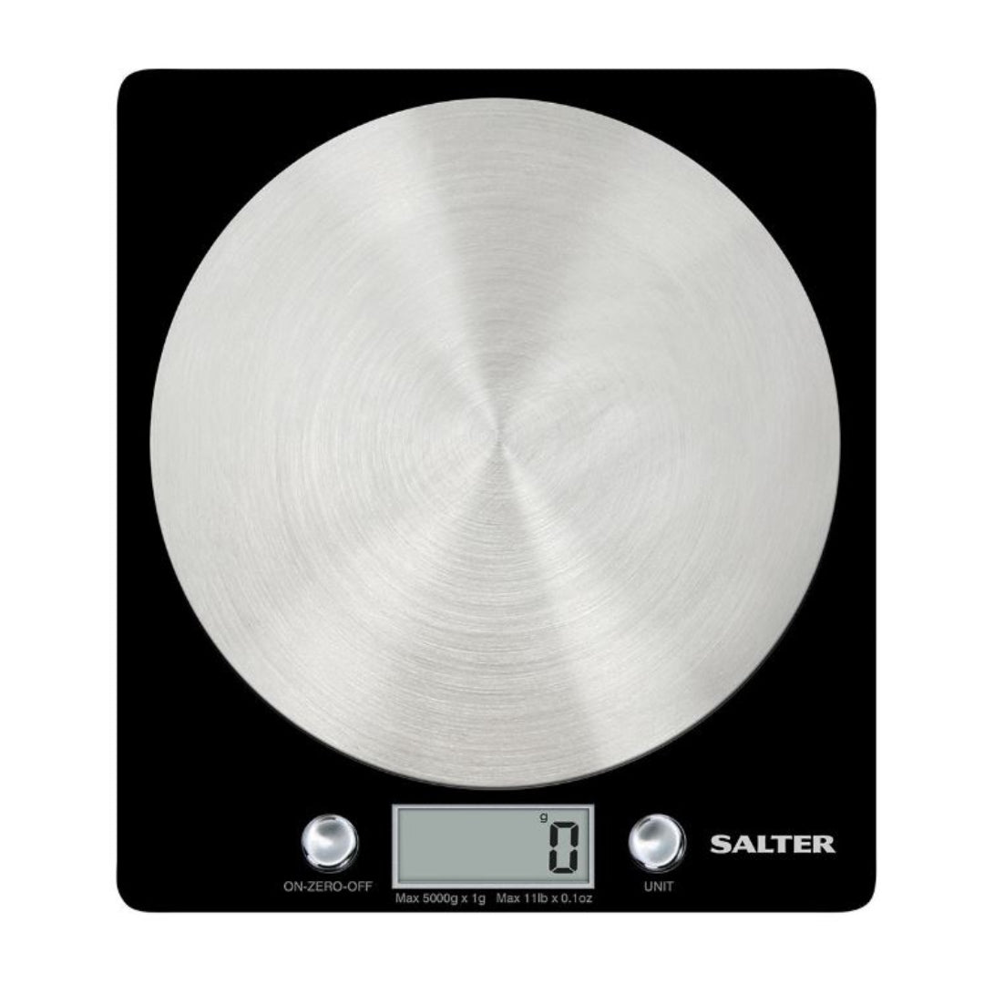 Salter Block 5kg Electronic Kitchen Scales - Black / Stainless Steel | 1036BKSS