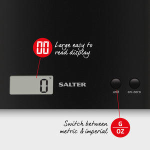 Salter Arc Electronic Platform Kitchen Scales - Black | 1066BK