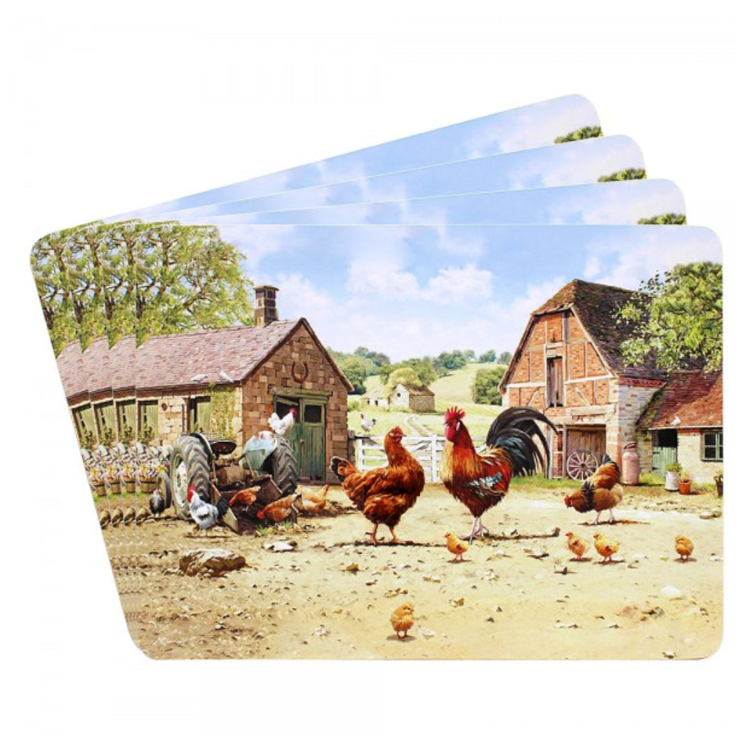 Dunlevy Set of 4 Placemats - Cockerel and Hen | PG5954