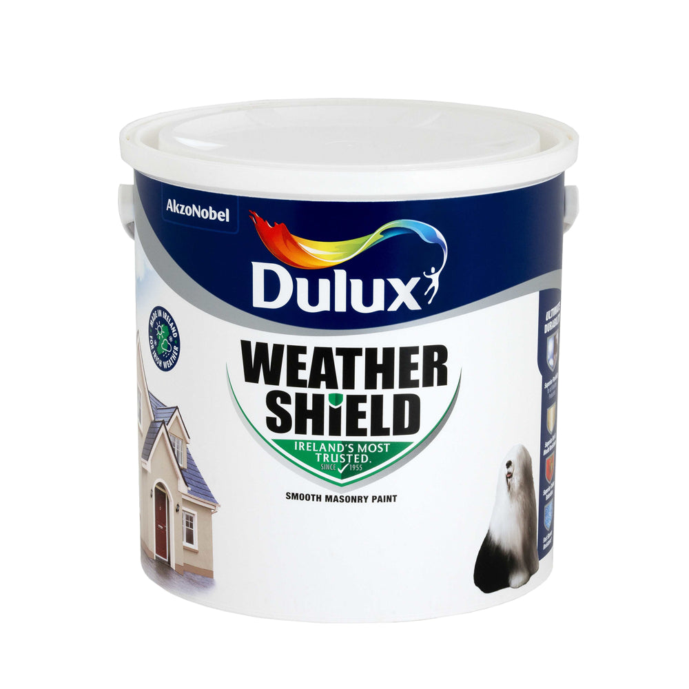 Dulux 2.5 Litre Weathershield Masonry Paint - Brillant White |  5084686