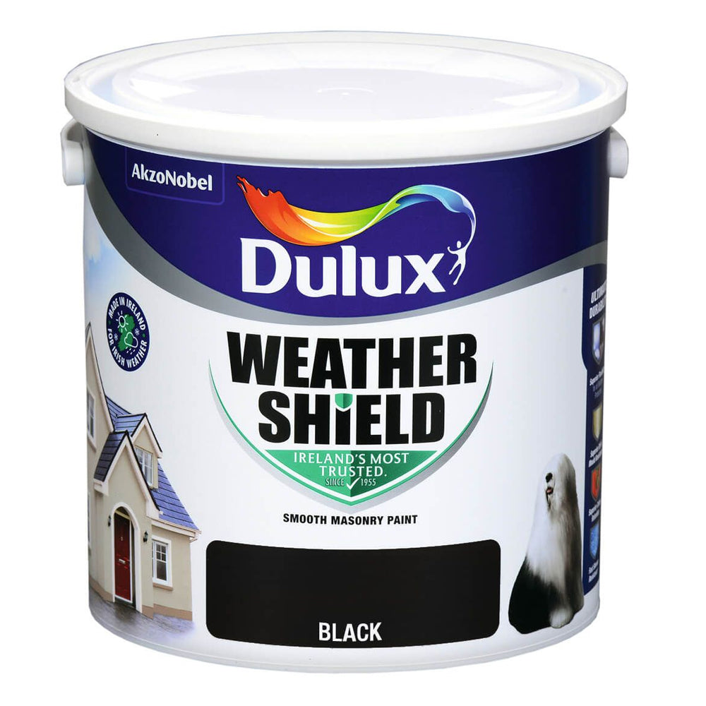 Dulux Weathershield Masonry Paint 5 Litre - Black | 5084634