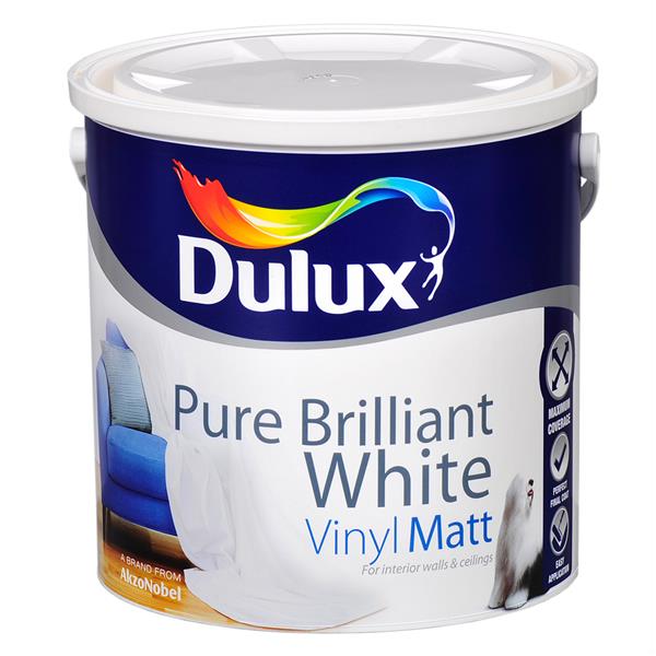 Dulux 2.5 Litre Vinyl Matt - Brillant White | 5084559