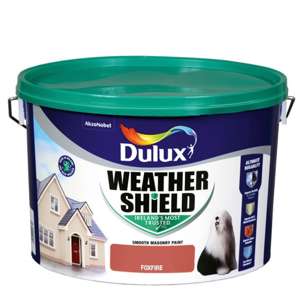 Dulux Weathershield Masonry Paint 10 Litre - Foxfire | 5084590