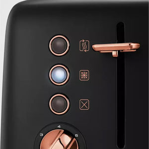 Morphy Richards Long Slot 4 Slice Toaster - Black & Rose Gold | 245036