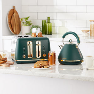 Morphy Richards Ascend 4 Slice Toaster - Green & Soft Gold | 244020