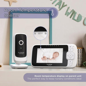 Hubble Nursery View Partner 2.8" Video Baby Monitor - White & Black