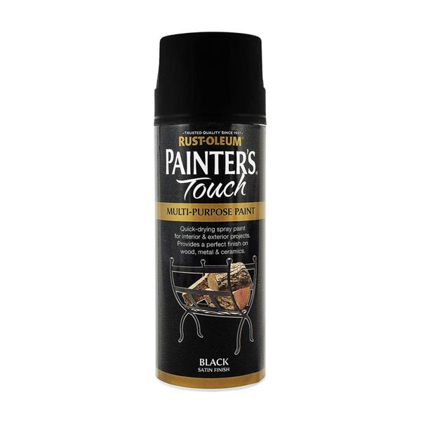 Rustoleum Painters Touch Multi-Purpose Spray Paint 400ml - Satin Black | PTOU049