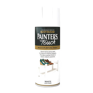 Rustoleum Painters Touch Multi-Purpose Spray Paint 400ml - Satin White | PTOU090