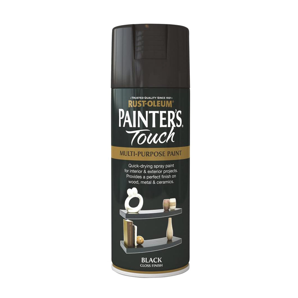 Rustoleum Painters Touch Multi-Purpose Spray Paint 400ml - Gloss Black | PTOU005