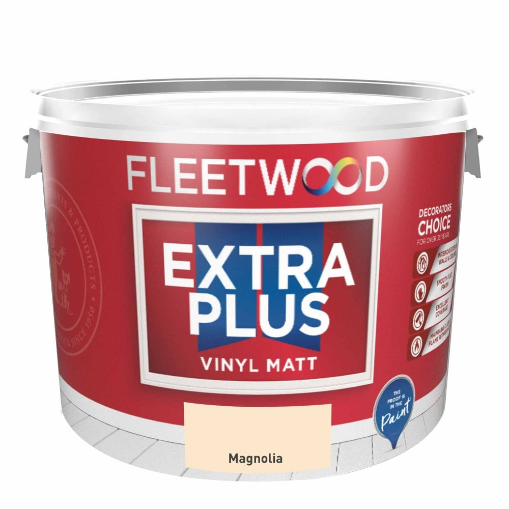 Fleetwood Extra Plus Vinyl Matt 10 Litre - Magnolia | MEP10MA