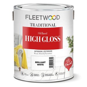 Fleetwood Oil Based Gloss 5 Litre - Brilliant White | GLO50BW