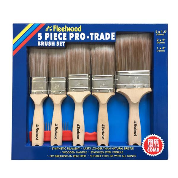 Fleetwood Paint 5 Piece Pro-Trade Paint Brush Set | BRSPT5P