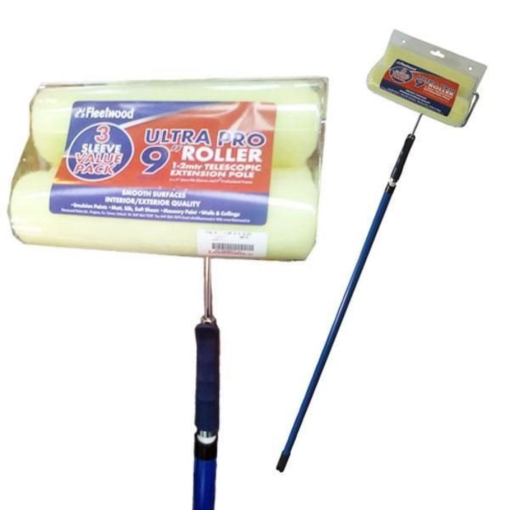 Fleetwood Ultra Pro Telescopic Paint Roller and 3 Sleeves | PT-HEA9UP